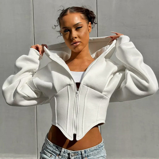 Sculpted Cropped Hoodie