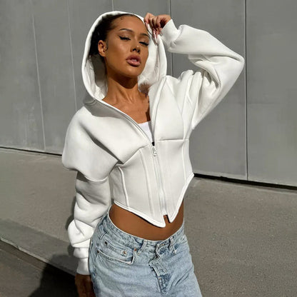 Sculpted Cropped Hoodie