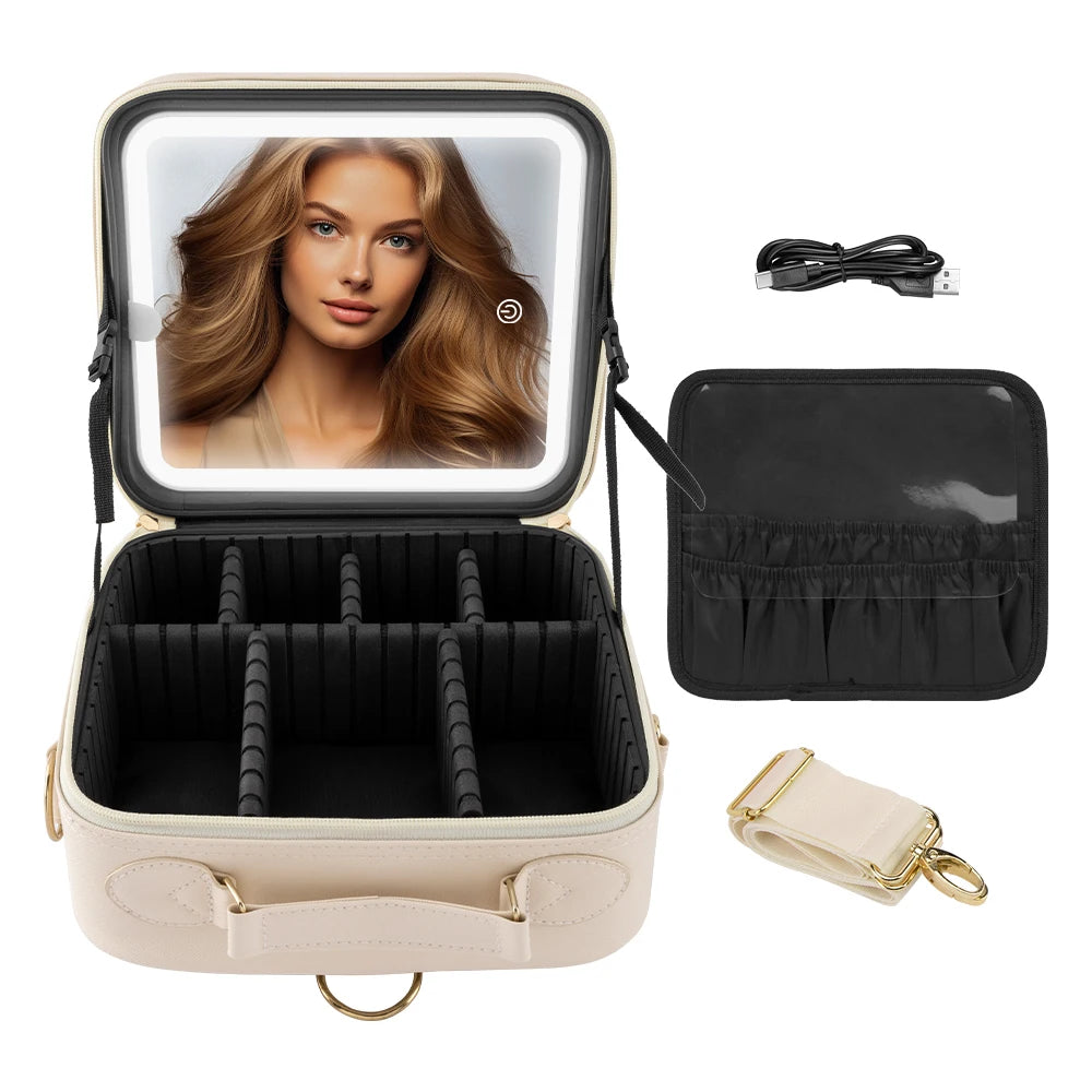 Linda LED Lighted Travel Cosmetic Bag