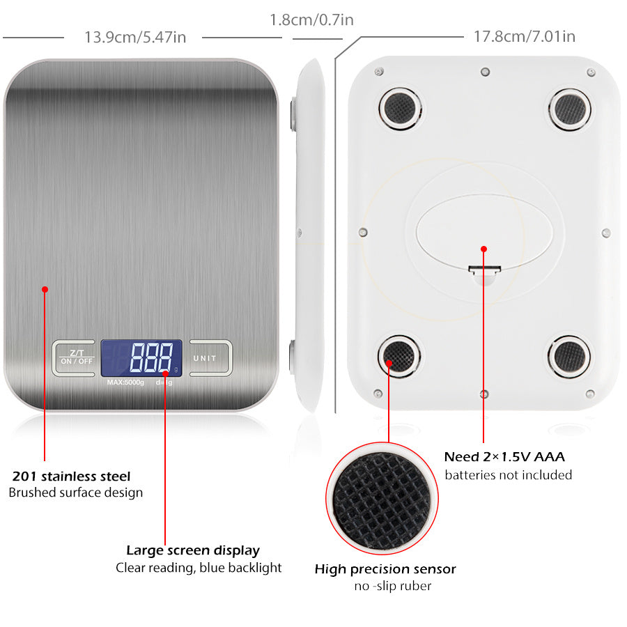 Digital  Kitchen Scales Stainless Steel