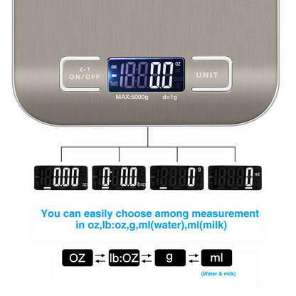 Digital  Kitchen Scales Stainless Steel