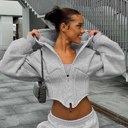 Sculpted Cropped Hoodie